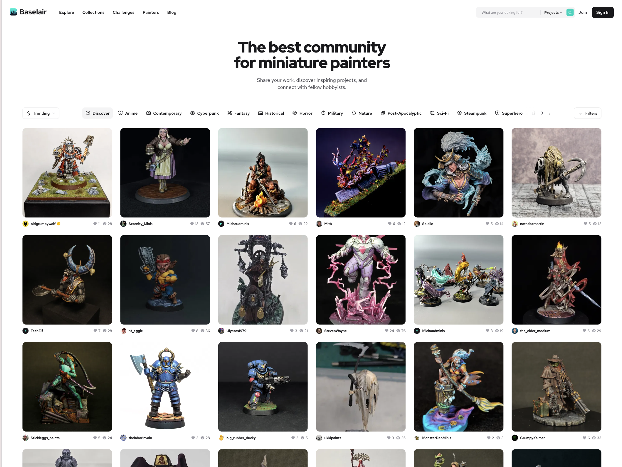 Screenshot of the Baselair website