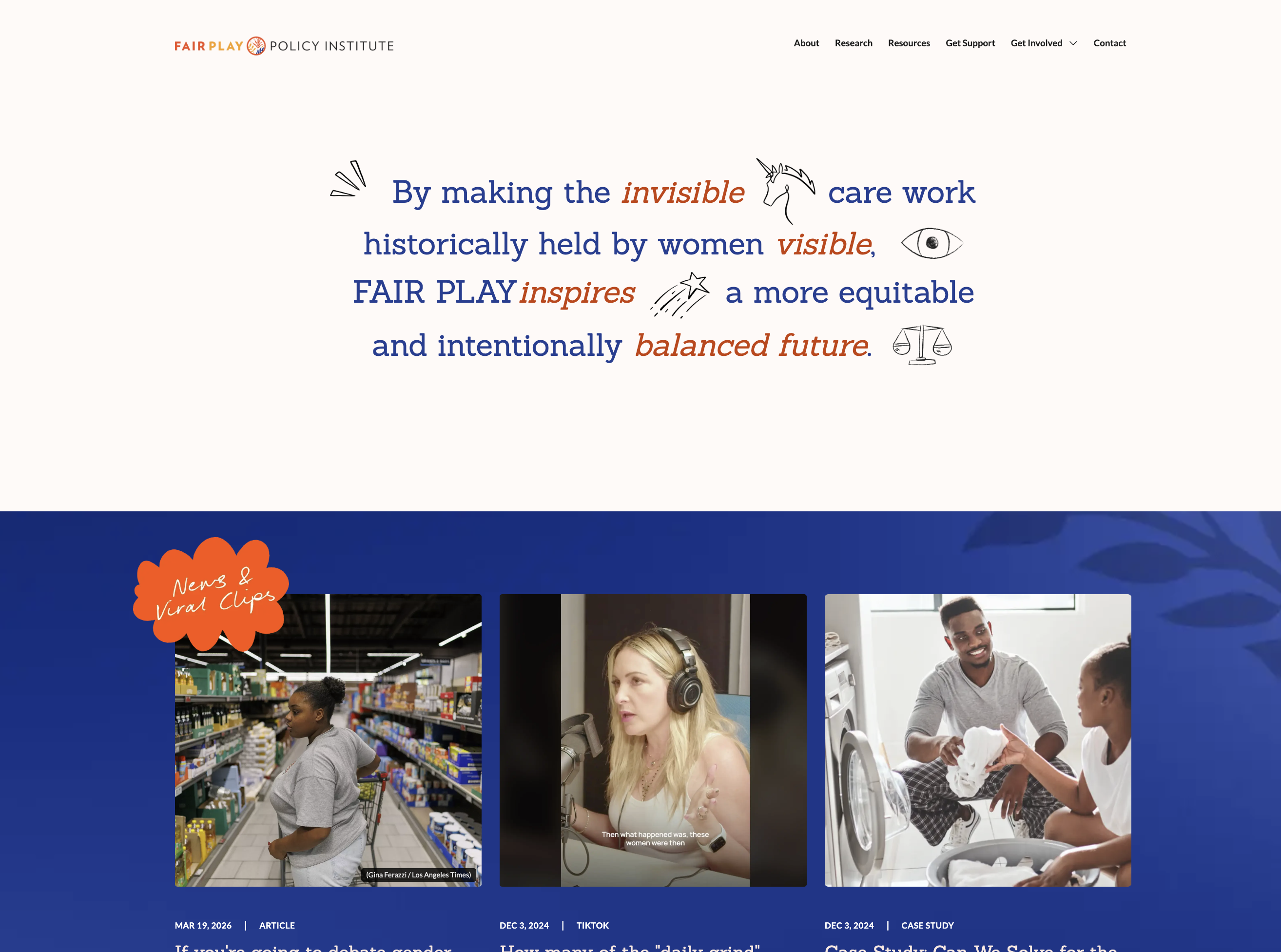Screenshot of the Fairplay Policy website