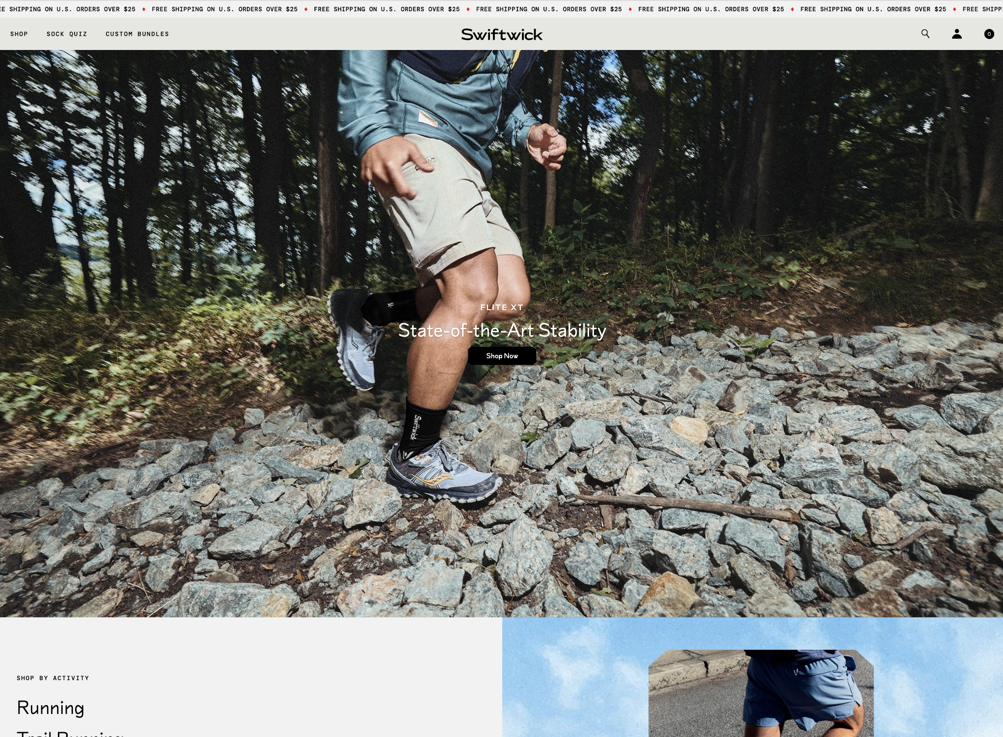 Screenshot of the Swiftwick website