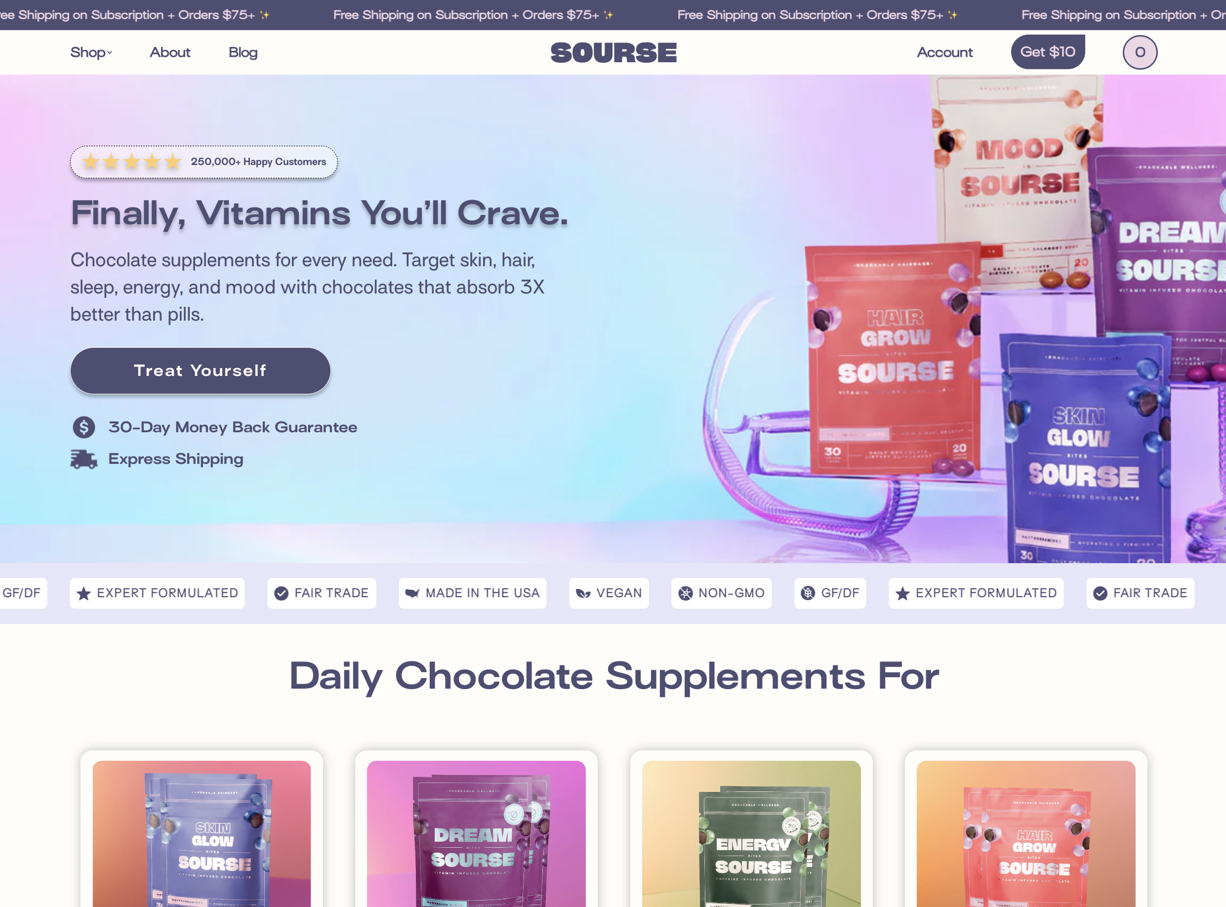 Screenshot of the Source website